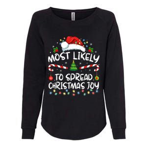 Most Likely To Spread Christmas Joy Family Matching Pajamas Womens California Wash Sweatshirt