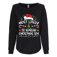 Most Likely To Spread Christmas Joy Family Matching Pajamas Womens California Wash Sweatshirt