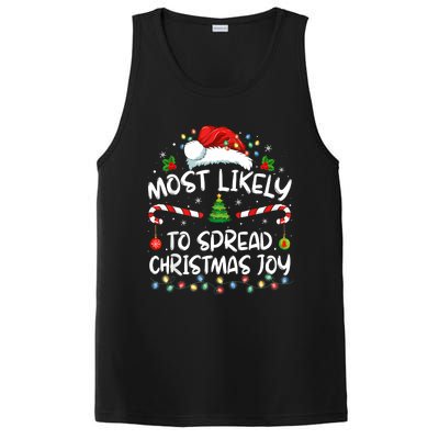 Most Likely To Spread Christmas Joy Family Matching Pajamas PosiCharge Competitor Tank