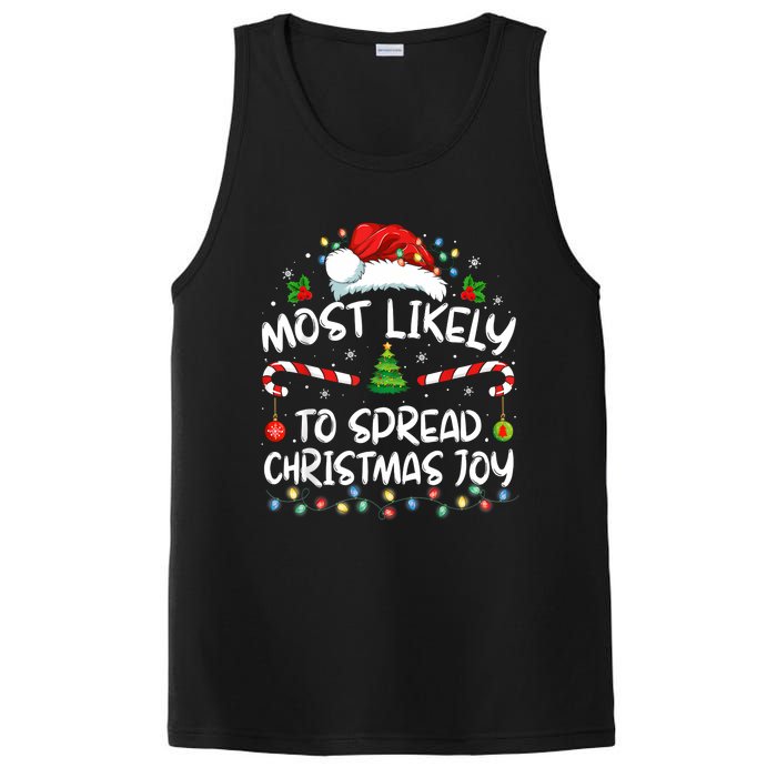 Most Likely To Spread Christmas Joy Family Matching Pajamas PosiCharge Competitor Tank