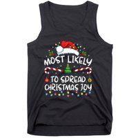 Most Likely To Spread Christmas Joy Family Matching Pajamas Tank Top