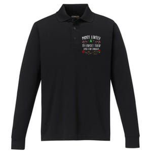 Most Likely To Forget Their Dish For Dinner Funny Christmas Family Matching Cu Performance Long Sleeve Polo