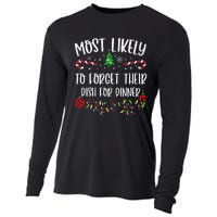 Most Likely To Forget Their Dish For Dinner Funny Christmas Family Matching Cu Cooling Performance Long Sleeve Crew