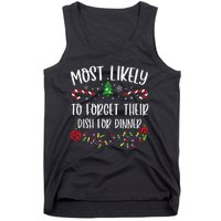 Most Likely To Forget Their Dish For Dinner Funny Christmas Family Matching Cu Tank Top