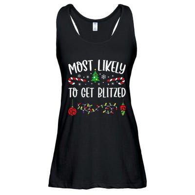 Most Likely To Get Blitzed Funny Christmas Family Matching Cute Christmas Fami Ladies Essential Flowy Tank