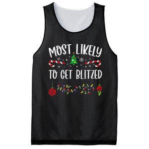 Most Likely To Get Blitzed Funny Christmas Family Matching Cute Christmas Fami Mesh Reversible Basketball Jersey Tank