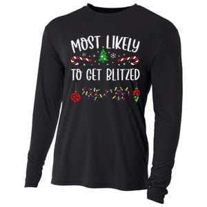 Most Likely To Get Blitzed Funny Christmas Family Matching Cute Christmas Fami Cooling Performance Long Sleeve Crew