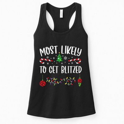 Most Likely To Get Blitzed Funny Christmas Family Matching Cute Christmas Fami Womens Tank Top