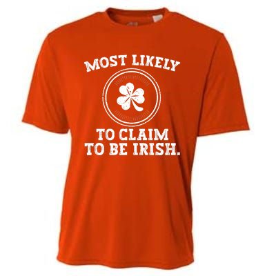 Most Likely To Claim To Be Irish Funny St Patricks Day Cooling Performance Crew T-Shirt