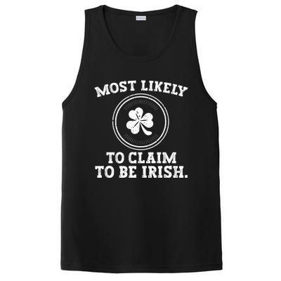 Most Likely To Claim To Be Irish Funny St Patricks Day PosiCharge Competitor Tank