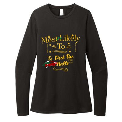 Most Likely To Deck The Halls Gold Womens CVC Long Sleeve Shirt