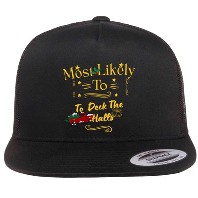 Most Likely To Deck The Halls Gold Flatbill Hat