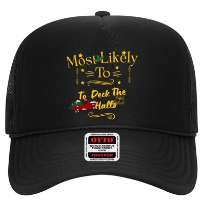 Most Likely To Deck The Halls Gold Trucker Hat