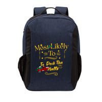 Most Likely To Deck The Halls Gold Vector Backpack