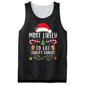 Most Likely To Eat Santas Cookies Christmas Matching Family Mesh Reversible Basketball Jersey Tank