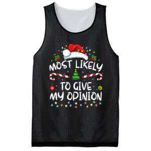 Most Likely To Give My Opinion Funny Christmas Holiday Mesh Reversible Basketball Jersey Tank