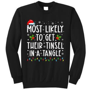 Most Likely To Get Their Tinsel In A Tangle Family Christmas Gift Sweatshirt