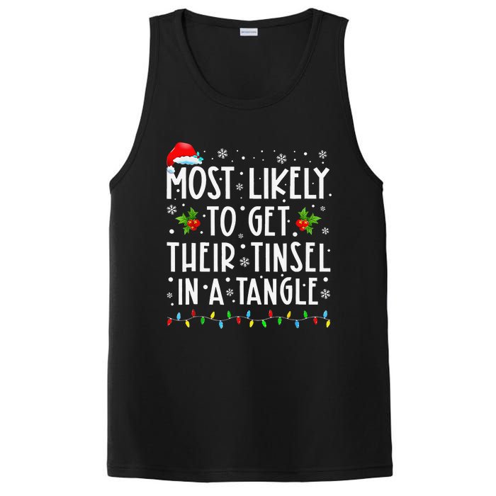 Most Likely To Get Their Tinsel In A Tangle Family Christmas Gift PosiCharge Competitor Tank