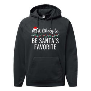 Most Likely To Christmas Matching Family Pajamas Funny Performance Fleece Hoodie