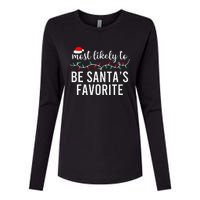 Most Likely To Christmas Matching Family Pajamas Funny Womens Cotton Relaxed Long Sleeve T-Shirt