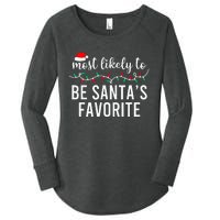 Most Likely To Christmas Matching Family Pajamas Funny Women's Perfect Tri Tunic Long Sleeve Shirt