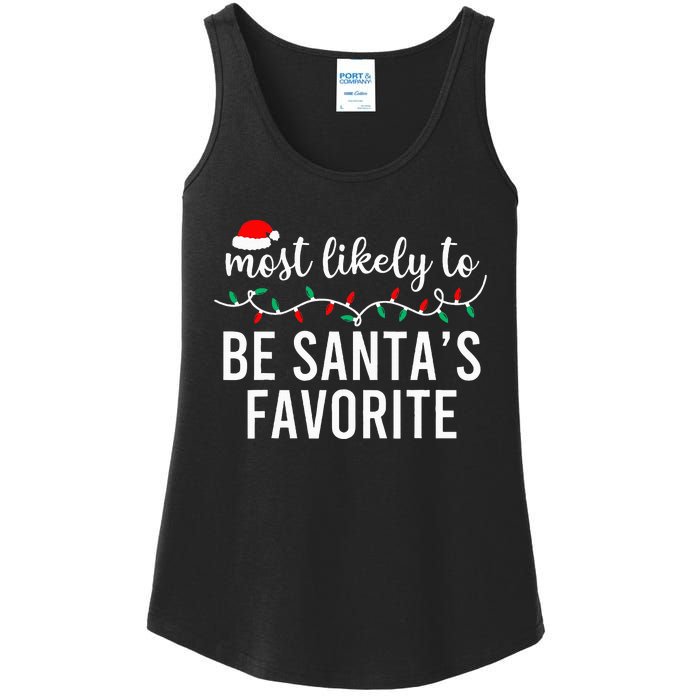 Most Likely To Christmas Matching Family Pajamas Funny Ladies Essential Tank