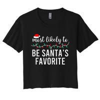 Most Likely To Christmas Matching Family Pajamas Funny Women's Crop Top Tee