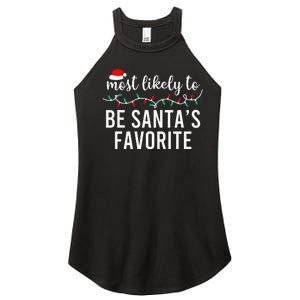 Most Likely To Christmas Matching Family Pajamas Funny Women's Perfect Tri Rocker Tank