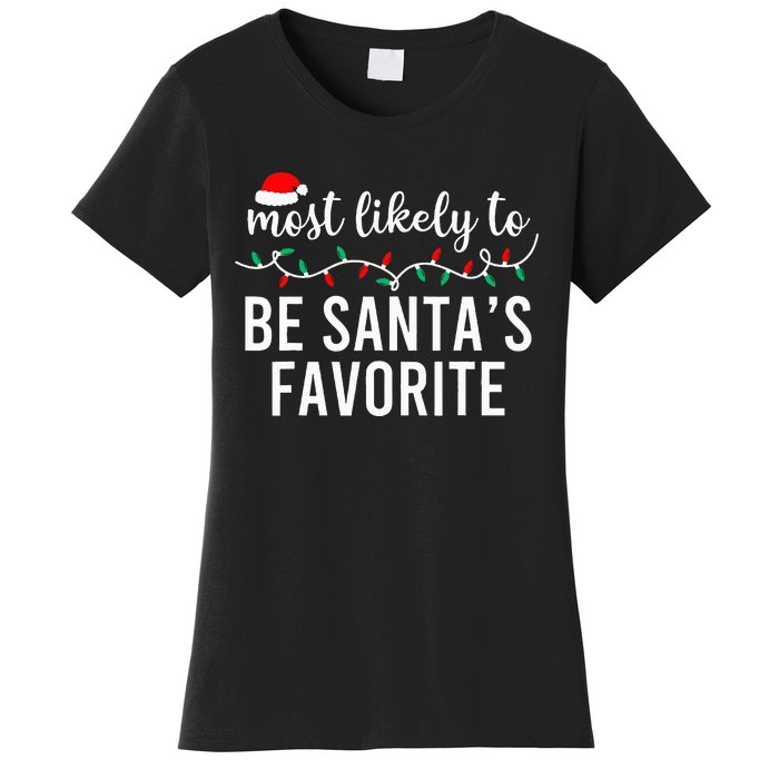 Most Likely To Christmas Matching Family Pajamas Funny Women's T-Shirt