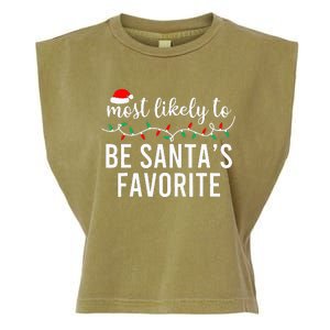 Most Likely To Christmas Matching Family Pajamas Funny Garment-Dyed Women's Muscle Tee