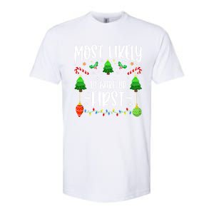 Most Likely To Wake Up First On Christmas Morning Xmas Light Meaningful Gift Softstyle CVC T-Shirt