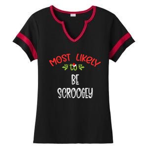 Most Likely To Christmas Be Scroogey Family Group Ladies Halftime Notch Neck Tee