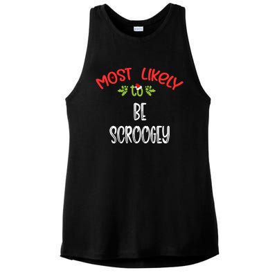 Most Likely To Christmas Be Scroogey Family Group Ladies PosiCharge Tri-Blend Wicking Tank