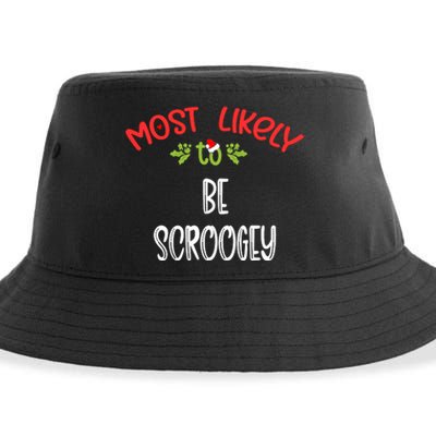 Most Likely To Christmas Be Scroogey Family Group Sustainable Bucket Hat