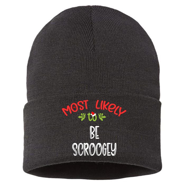 Most Likely To Christmas Be Scroogey Family Group Sustainable Knit Beanie