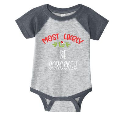 Most Likely To Christmas Be Scroogey Family Group Infant Baby Jersey Bodysuit