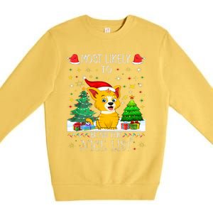 Most Likely To Be On The Nice List Funny Xmas Family Group Premium Crewneck Sweatshirt