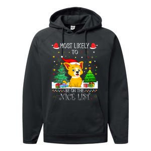 Most Likely To Be On The Nice List Funny Xmas Family Group Performance Fleece Hoodie