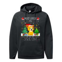 Most Likely To Be On The Nice List Funny Xmas Family Group Performance Fleece Hoodie