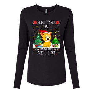 Most Likely To Be On The Nice List Funny Xmas Family Group Womens Cotton Relaxed Long Sleeve T-Shirt