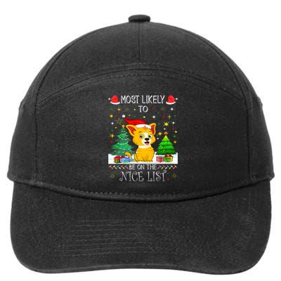 Most Likely To Be On The Nice List Funny Xmas Family Group 7-Panel Snapback Hat