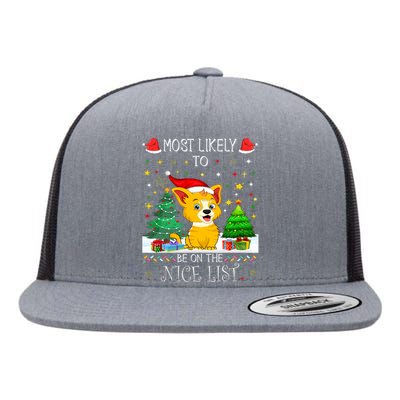 Most Likely To Be On The Nice List Funny Xmas Family Group Flat Bill Trucker Hat