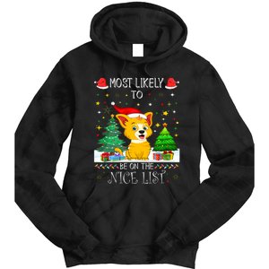 Most Likely To Be On The Nice List Funny Xmas Family Group Tie Dye Hoodie