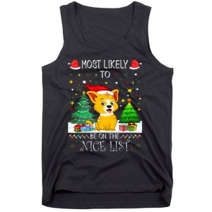 Most Likely To Be On The Nice List Funny Xmas Family Group Tank Top