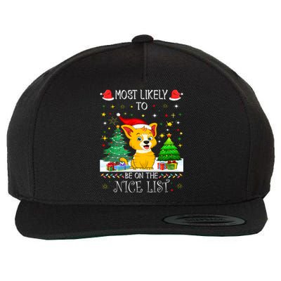 Most Likely To Be On The Nice List Funny Xmas Family Group Wool Snapback Cap