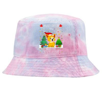 Most Likely To Be On The Nice List Funny Xmas Family Group Tie-Dyed Bucket Hat