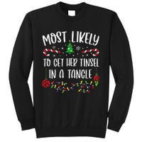 Most Likely To Get Her Tinsel In A Tangle Funny Christmas Family Matching Cute Sweatshirt