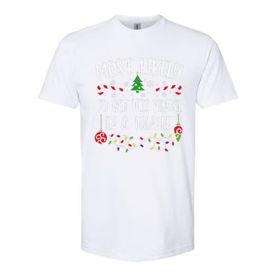 Most Likely To Get Her Tinsel In A Tangle Funny Christmas Family Matching Cute Softstyle CVC T-Shirt