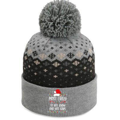 Most Likely To Not Know And Not Care Christmas Xmas Holiday The Baniff Cuffed Pom Beanie