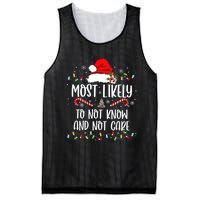 Most Likely To Not Know And Not Care Christmas Xmas Holiday Mesh Reversible Basketball Jersey Tank